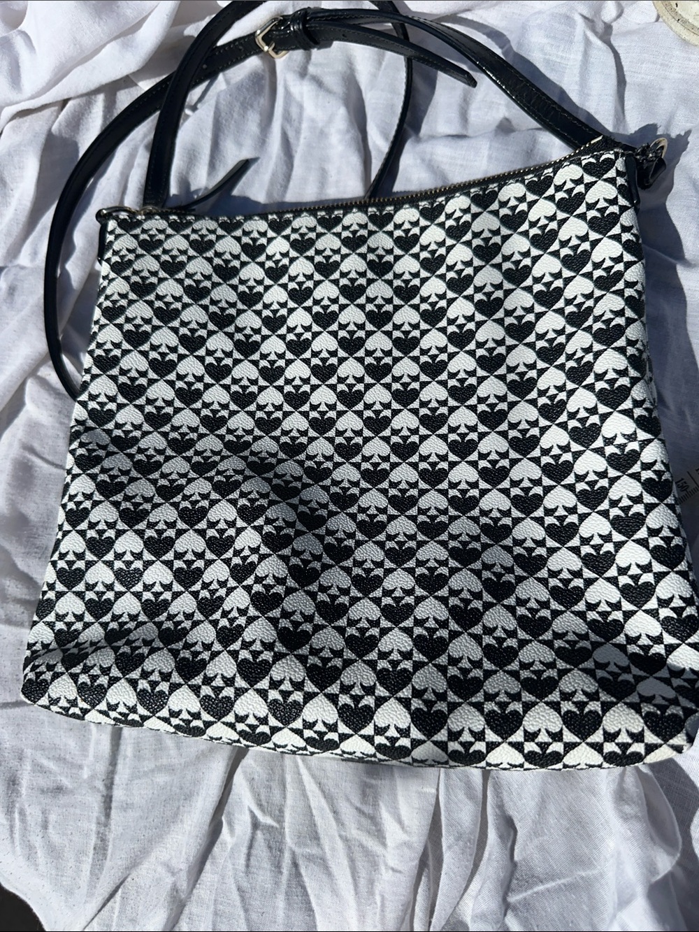 kate spade Black & White Geometric Stripe Crossbody Bag - Picture 2 of 10